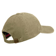 U.S. Army 163rd Armored Brigade Embroidered Washed Solid Pigment Dyed Cotton Twill Brass Buckle Cap - Khaki OSFM