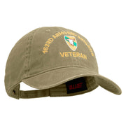 U.S. Army 163rd Armored Brigade Embroidered Washed Solid Pigment Dyed Cotton Twill Brass Buckle Cap - Khaki OSFM