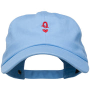 Q Heart Symbol Embroidered Washed Cap