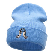 Spiritual Hands Embroidered Long Knitted Beanie