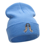 Spiritual Hands Embroidered Long Knitted Beanie