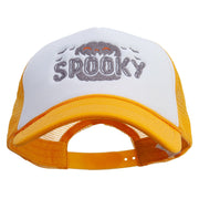 Spooky Embroidered Summer Foam Mesh Trucker Cap - Yellow-White OSFM