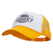 Spooky Embroidered Summer Foam Mesh Trucker Cap - Yellow-White OSFM