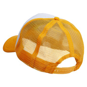 Spooky Embroidered Summer Foam Mesh Trucker Cap - Yellow-White OSFM