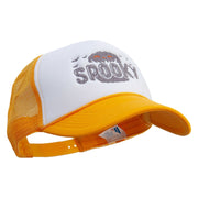 Spooky Embroidered Summer Foam Mesh Trucker Cap - Yellow-White OSFM