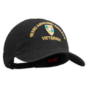 U.S. Army 163rd Armored Brigade Embroidered Washed Solid Pigment Dyed Cotton Twill Brass Buckle Cap - Black OSFM