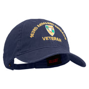 U.S. Army 163rd Armored Brigade Embroidered Washed Solid Pigment Dyed Cotton Twill Brass Buckle Cap - Navy OSFM