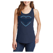 Whale Tail Heart Ladies Core Cotton Tank Top