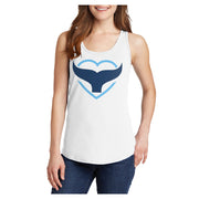 Whale Tail Heart Ladies Core Cotton Tank Top