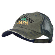 Fishing Papa Embroidered Low Profile Cotton Mesh Cap