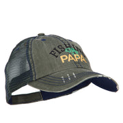 Fishing Papa Embroidered Low Profile Cotton Mesh Cap