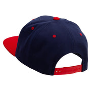 Wanna Play A Game Embroidered Wool Blend 2 Tone Classic Snapback - Navy-Red OSFM