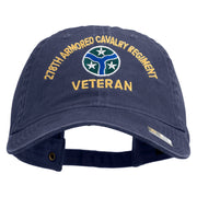 U.S. Army 278th Armored Cavalry Regiment Embroidered Washed Solid Pigment Dyed Cotton Twill Brass Buckle Cap - Navy OSFM