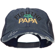 Fishing Papa Embroidered Low Profile Cotton Mesh Cap