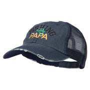 Fishing Papa Embroidered Low Profile Cotton Mesh Cap