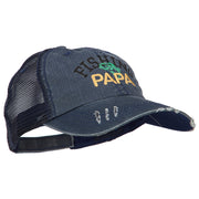 Fishing Papa Embroidered Low Profile Cotton Mesh Cap