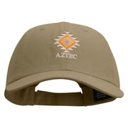 Aztec Embroidered Low Profile Dyed Cotton Twill Cap - Khaki OSFM