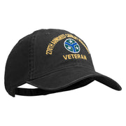 U.S. Army 278th Armored Cavalry Regiment Embroidered Washed Solid Pigment Dyed Cotton Twill Brass Buckle Cap - Black OSFM