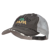 Fishing Papa Embroidered Low Profile Cotton Mesh Cap