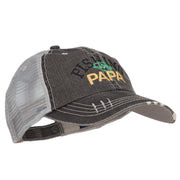 Fishing Papa Embroidered Low Profile Cotton Mesh Cap