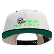 Wanna Play A Game Embroidered Wool Blend 2 Tone Classic Snapback - Natural-Black OSFM