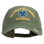 U.S. Army 278th Armored Cavalry Regiment Embroidered Washed Solid Pigment Dyed Cotton Twill Brass Buckle Cap - Olive OSFM
