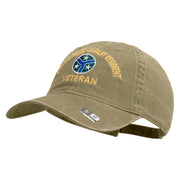 U.S. Army 278th Armored Cavalry Regiment Embroidered Washed Solid Pigment Dyed Cotton Twill Brass Buckle Cap - Khaki OSFM