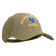 U.S. Army 278th Armored Cavalry Regiment Embroidered Washed Solid Pigment Dyed Cotton Twill Brass Buckle Cap - Khaki OSFM
