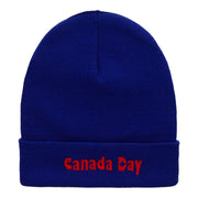 Canada Day Embroidered 12 Inch Long Knitted Beanie