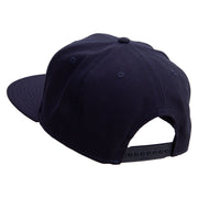 Fear Nothing Embroidered Wool Blend Flat Visor Pro Style Snapback Cap - Navy OSFM