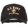 US Navy CPO Retired Military Embroidered Solid Cotton Mesh Pro Cap