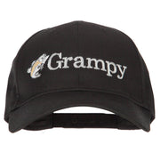 Fishing Grampy Embroidered Solid Cotton Pro Style Cap