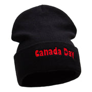 Canada Day Embroidered 12 Inch Long Knitted Beanie