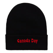 Canada Day Embroidered 12 Inch Long Knitted Beanie