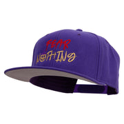 Fear Nothing Embroidered Wool Blend Flat Visor Pro Style Snapback Cap - Purple OSFM