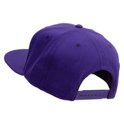 Fear Nothing Embroidered Wool Blend Flat Visor Pro Style Snapback Cap - Purple OSFM