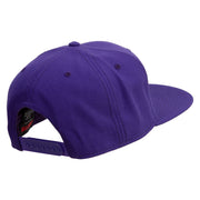 Fear Nothing Embroidered Wool Blend Flat Visor Pro Style Snapback Cap - Purple OSFM