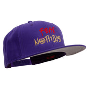 Fear Nothing Embroidered Wool Blend Flat Visor Pro Style Snapback Cap - Purple OSFM