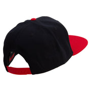 Fear Nothing Embroidered Wool Blend Flat Visor Pro Style Snapback Cap - Red-Black OSFM