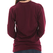 Chess Pieces with Textured Background Graphic Long Sleeve Crewneck Tee - Burgundy XS