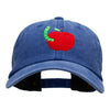 School Worm Apple Embroidered Unstructured Cotton Cap