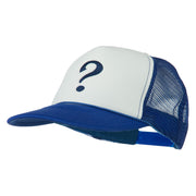 Question Mark Embroidered Foam Mesh Cap