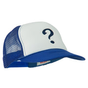 Question Mark Embroidered Foam Mesh Cap