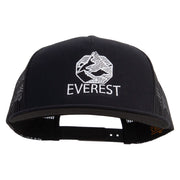 Everest Embroidered 5 Panel Mesh Snapback Cap - Black OSFM