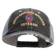 U.S. Army 30th Armored Brigade Embroidered Low Profile Special Cotton Mesh Cap - Black OSFM