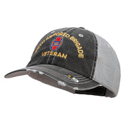 U.S. Army 30th Armored Brigade Embroidered Low Profile Special Cotton Mesh Cap - Black OSFM