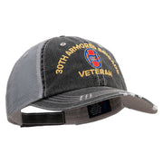 U.S. Army 30th Armored Brigade Embroidered Low Profile Special Cotton Mesh Cap - Black OSFM