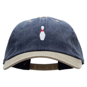 Bowling Pin Embroidered Pigment Dyed Wash Caps