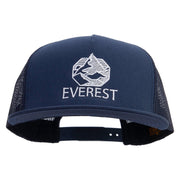 Everest Embroidered 5 Panel Mesh Snapback Cap - Navy OSFM