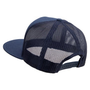 Everest Embroidered 5 Panel Mesh Snapback Cap - Navy OSFM